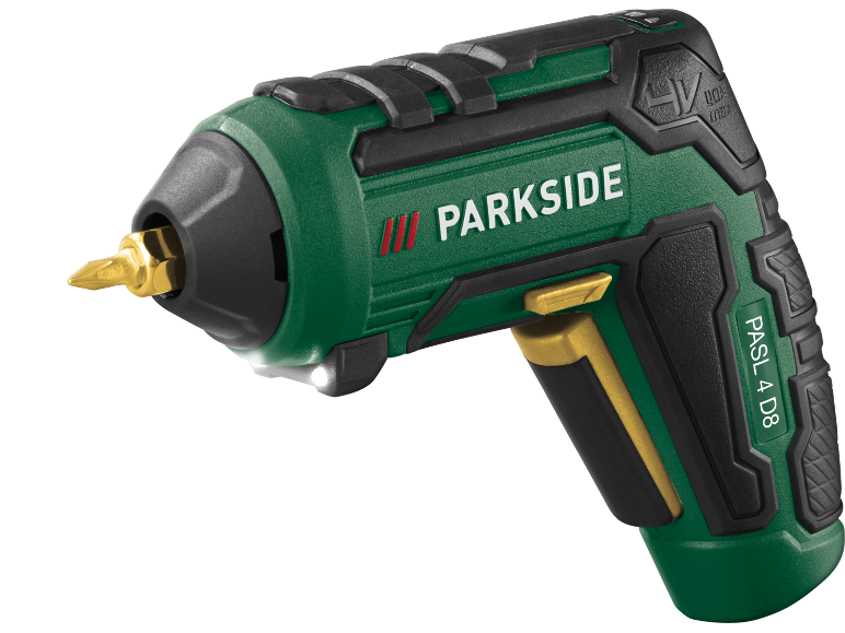 Avvitatore a batteria con punta e luce, verde e nero