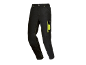 Pantaloni da lavoro neri con cuciture e tasche giallo neon.