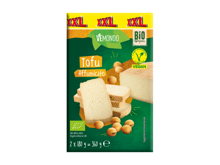 Vemondo Tofu affumicato biologico XXL, 2 x 180 g