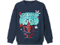 Felpa blu navy con stampa di Spider-Man e testo 'NEIGHBORHOOD HERO'.