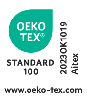 Sigillo di certificazione tessile Standard 100, numero 2023OK1019, AITEX.