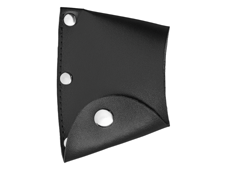 Custodia in pelle nera con rivetti