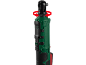 Chiave a cricchetto senza fili verde e nera con testa girevole e frecce rosse che indicano la rotazione.