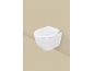 Vaso sospeso bianco con coperchio chiuso su sfondo beige.
