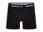 Boxer neri con elastico in vita bianco e logo.
