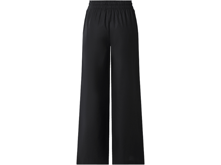 Pantaloni culotte neri con elastico in vita.
