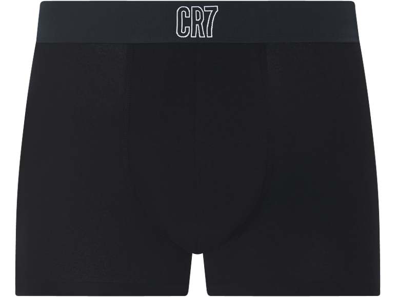 Boxer neri con scritta 'CR7' sull'elastico in vita.