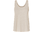 Top beige senza maniche da donna in misto lino