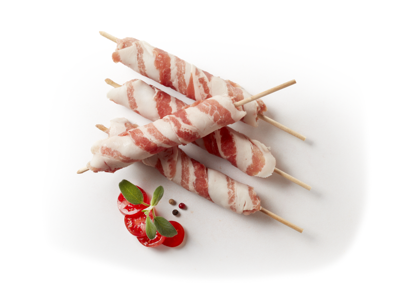 Spiedini di suino con pancetta