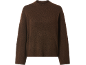 Maglione a collo alto in maglia marrone.