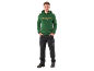 Uomo con felpa verde con cappuccio con scritta 'PARKSIDE EST. 1996' e pantaloni da lavoro neri.