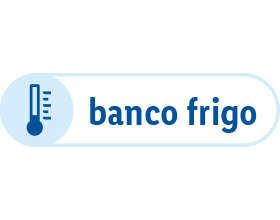 Etichetta con testo 'banco frigo' e un termometro, che indica un prodotto refrigerato.
