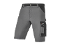 Pantaloncini da lavoro grigi con dettagli neri e una tasca laterale.