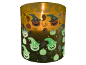 Candela di Halloween con zucche, fantasmi e ragnatele che si illuminano al buio.