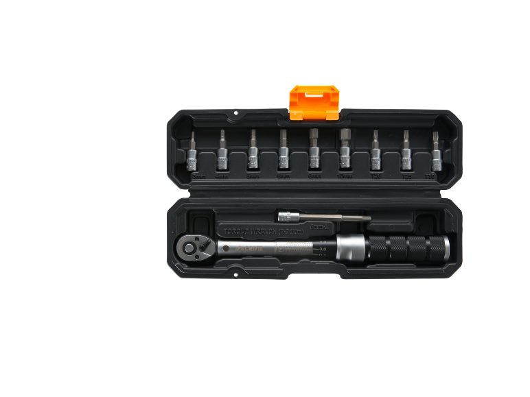 Chiave dinamometrica con set di punte in custodia, 2-24 Nm