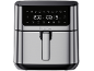Friggitrice ad aria digitale color argento con display touch che mostra 200°C e 00:15 minuti.