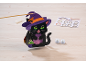 Lanterna gatto nero di Halloween con cappello da strega, luci LED e ritagli