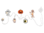 Luci di Halloween con motivi di mummia, zucca, ragnatela, fantasma e bulbo oculare.