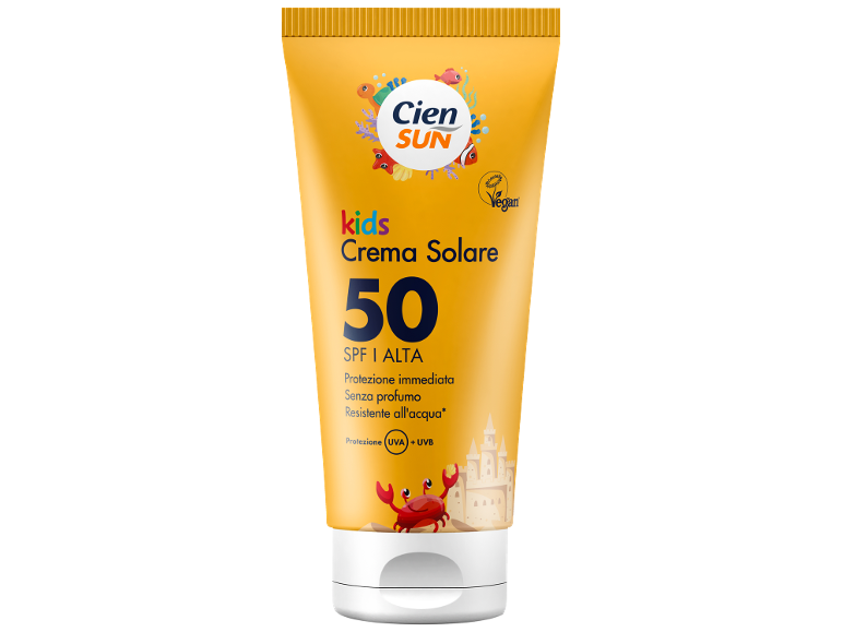 Crema solare bambini SPF50+ Cien Sun in offerta da Lidl