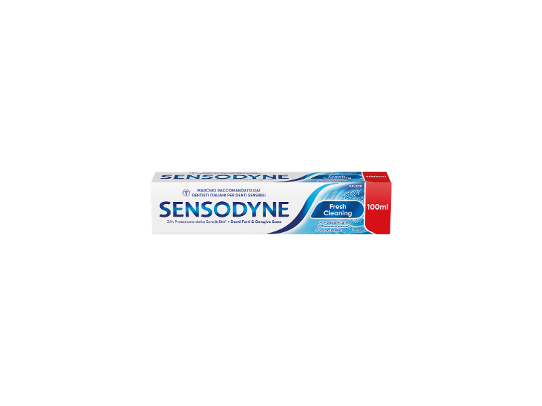 Dentifricio SENSODYNE Fresh Cleaning, 100 ml, per denti sensibili, denti forti e gengive sane.