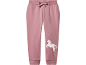 Pantaloni della tuta rosa per bambini con motivo unicorno.