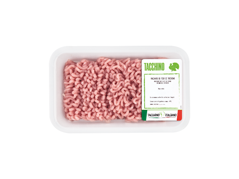 Macinato di fesa di tacchino in vaschetta di plastica