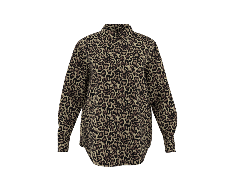 Camicia a maniche lunghe con stampa leopardata.