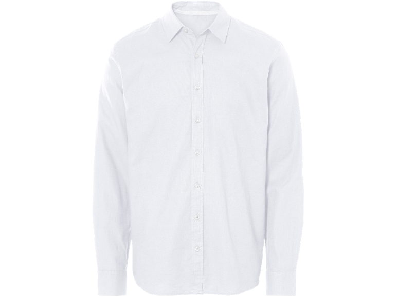 Camicia bianca da uomo a maniche lunghe con bottoni