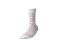 Calzino bianco a righe sottili rosa