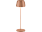 Lampada da tavolo a LED color rame con base rotonda e paralume a cupola