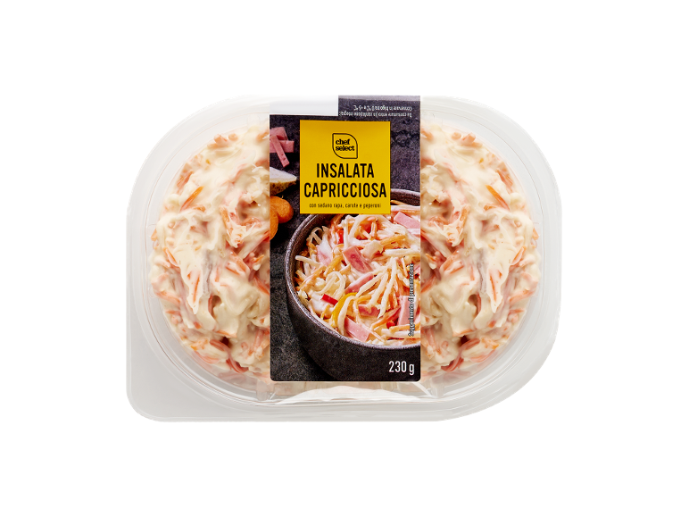 Insalata capricciosa con sedano rapa, carote e peperoni, 230 g.