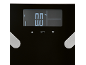 Bilancia digitale nera con display 0.0 kg e pulsanti di impostazione.