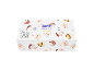 Scatola di fazzoletti bianca con design a cupcake e testo 'Love at first Bite'.