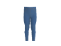 Jeans blu per bambini con cuciture arancioni.