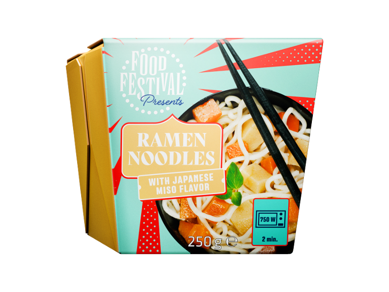 Ramen noodles al gusto miso giapponese in confezione da 250g.