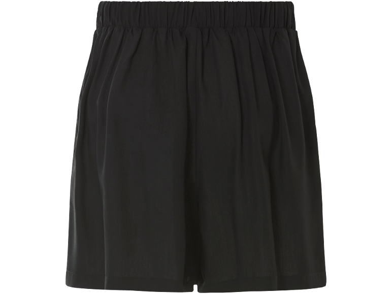 Pantaloncini neri con elastico in vita.
