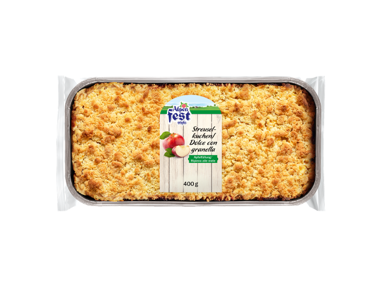 Crumble di mele in confezione di alluminio, 400 g