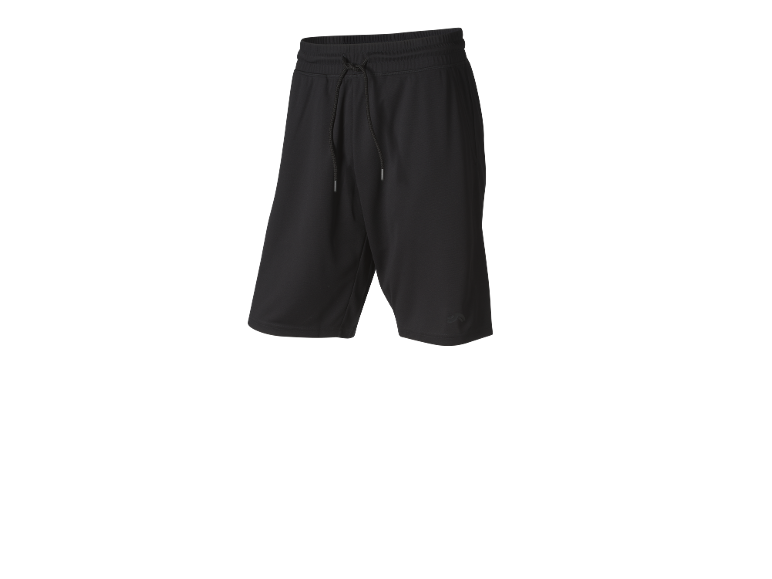 Pantaloncini neri da uomo con coulisse in vita.