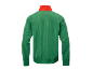Giacca verde con colletto rosso e testo 'EST. 1996' sul retro.