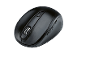 Mouse wireless nero con pulsante DPI e rotella di scorrimento.