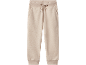 Pantaloni della tuta beige con coulisse in vita e polsini elasticizzati.