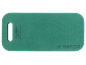 Cuscino verde per ginocchia con maniglia e informazioni sul prodotto.