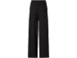 Pantaloni neri a gamba larga con elastico in vita, vista posteriore.