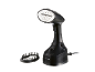 Vaporizzatore portatile nero per indumenti con accessorio spazzola.