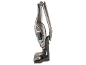 Aspirapolvere a bastone senza fili 2 in 1 grigio con contenitore trasparente per la polvere.