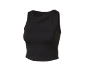 Top nero da donna senza maniche con dettaglio cut-out sulla scollatura.