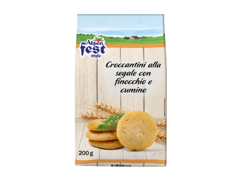 Croccantini alla segale con finocchio e cumino