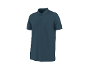Polo da uomo blu scuro a maniche corte con colletto e bottoni.