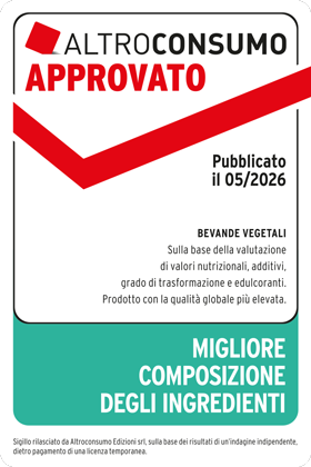 Sigillo approvato per bevande vegetali, pubblicato 05/2026, migliore composizione.