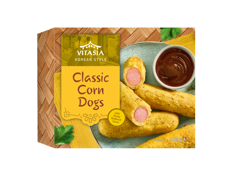 Confezione di classici corn dog coreani con salsa barbecue al miele, 490g